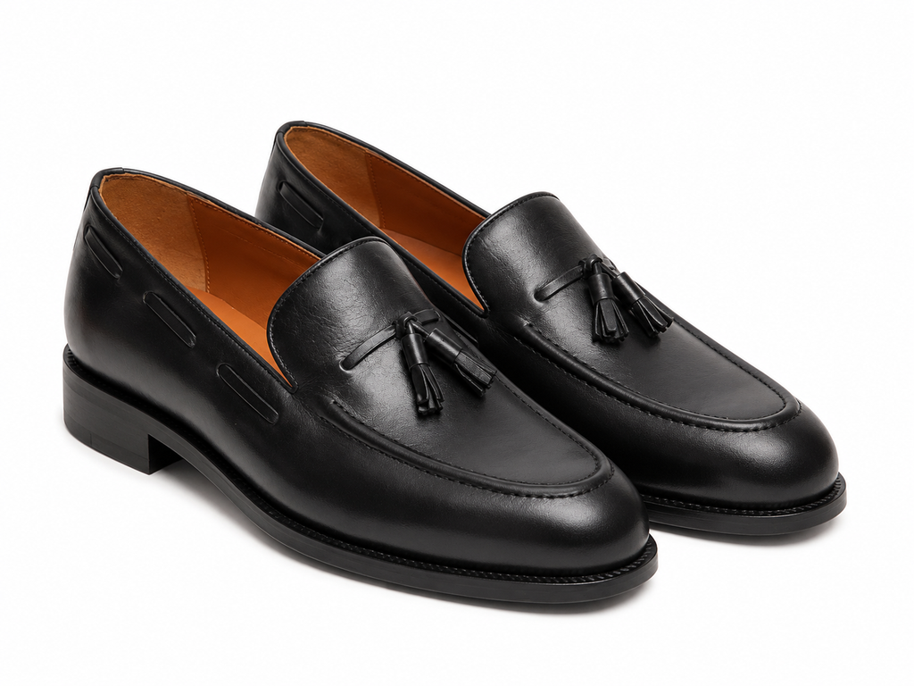 Mocassin à Pompons en Cuir - Noir