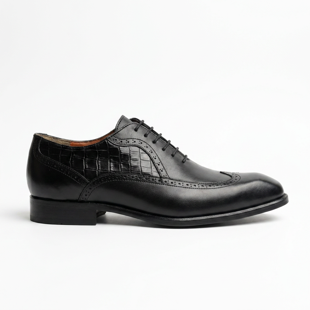 CHAUSSURE OXFORD DEMI CROCO + CEINTURE 100% CUIR GRATUIT
