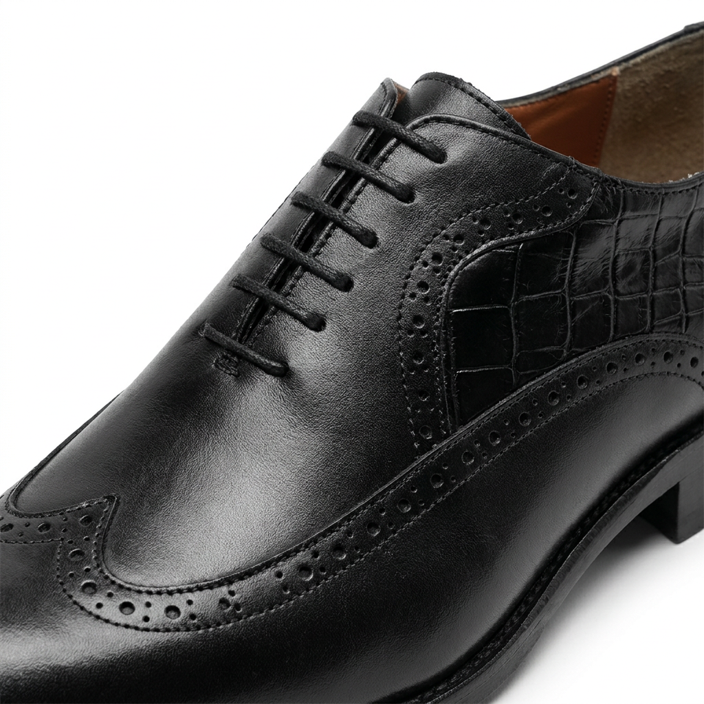 CHAUSSURE OXFORD DEMI CROCO + CEINTURE 100% CUIR GRATUIT