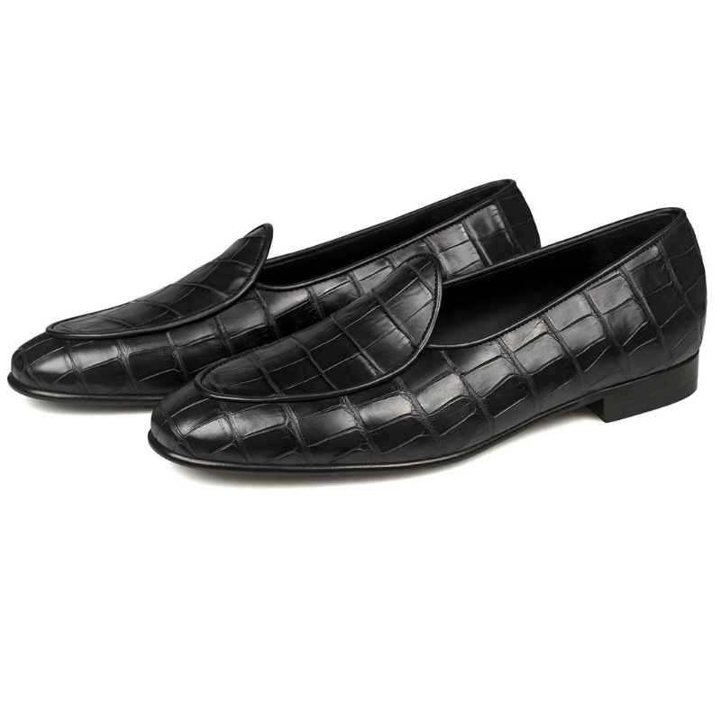 CHAUSSURE BASE EN CUIR CROCODILE