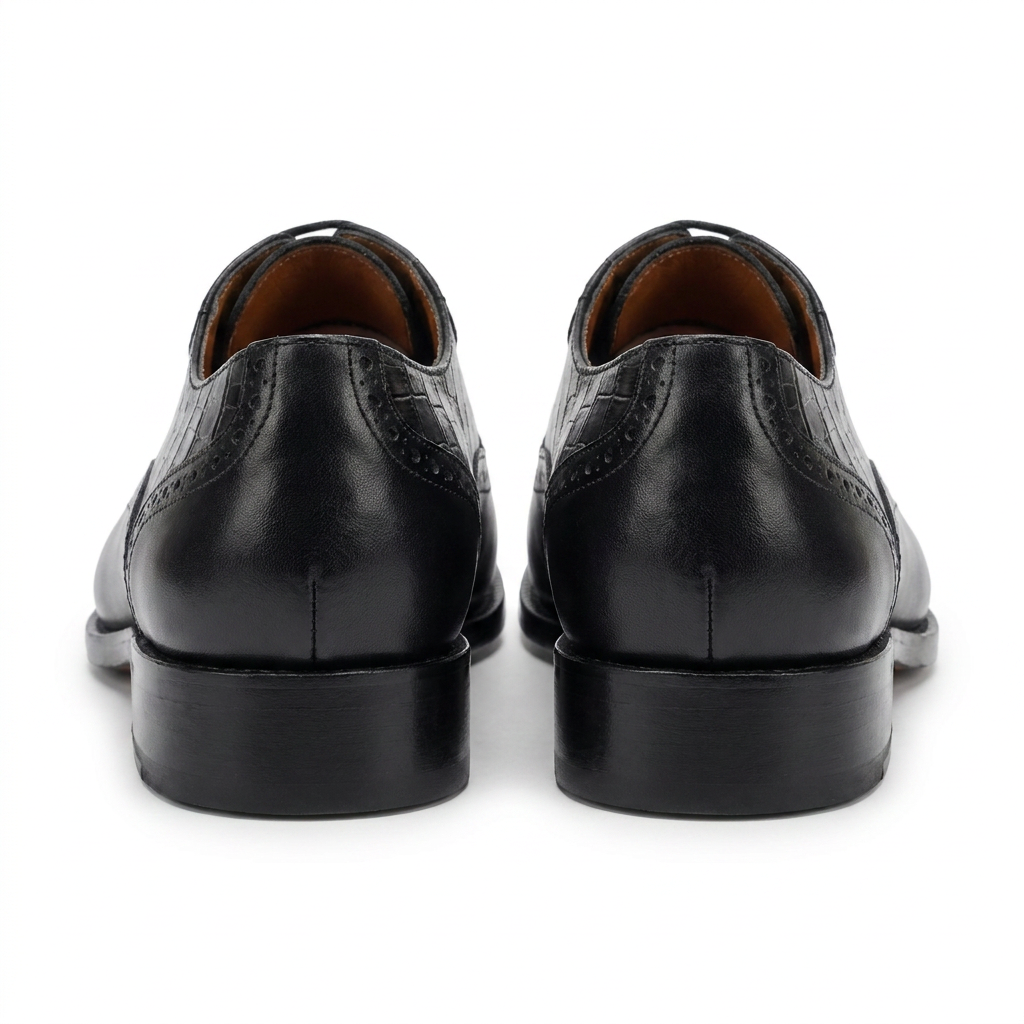 Chaussures Oxford Demi Croco Noir