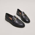 Mocassins en Cuir Véritable Noir – L'Élégance Signature pour Femme